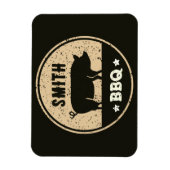  BBQ Zwart Tan Pig Logo Distressed Magneet (Verticaal)