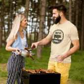  BBQ Zwart Tan Pig Logo Distressed T-shirt