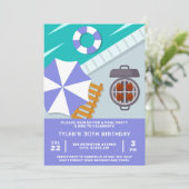 BBQ Zwembad Feest Zwemmen Fun Zomer Kaart (Staand voorkant)