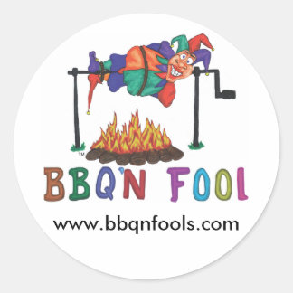 BBQNFOOL, www.bbqnfools.com Ronde Sticker