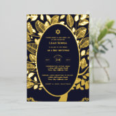  BBT Bar Mitzvah Event, Elegant Modern Folie Uitnodiging (Staand Voorkant)