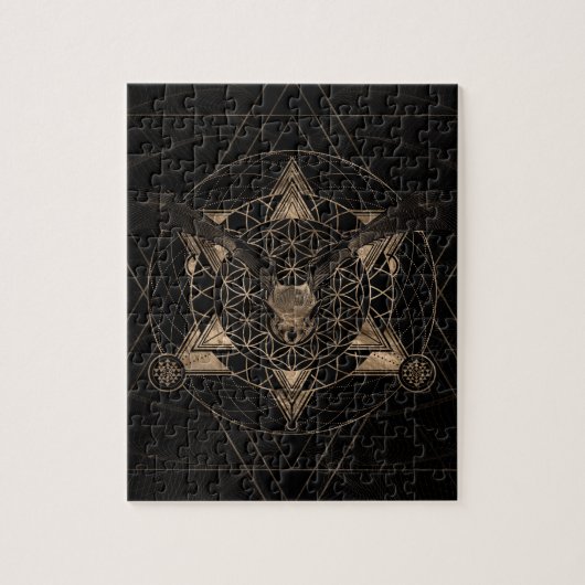 BBT in Sacred Geometry - Zwart en goud Legpuzzel (Verticaal)