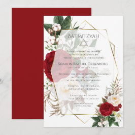 BBT MITZVAH | Bourgogne Peony Verse 2 Kaart