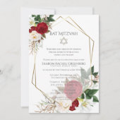 BBT MITZVAH | Bourgogne Peony Verse 3 Kaart (Voorkant)