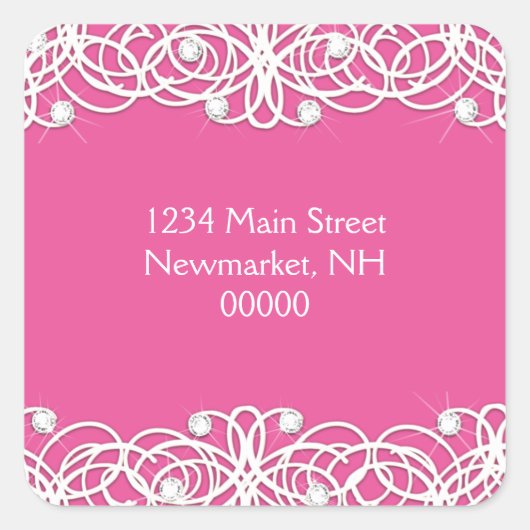 BBT Mitzvah Clear Sparkle and Lace Vierkante Sticker (Voorkant)