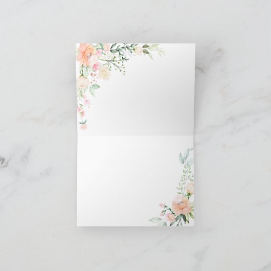 BBT MITZVAH DANK U | Waterverf Lente bloesems Bedankkaart (Binnen)