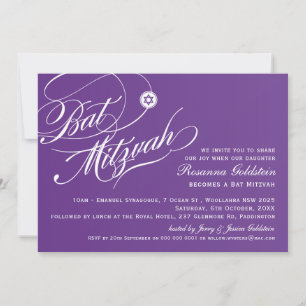 BBT MITZVAH INVITE stijlvolle typografie ombre paa Kaart