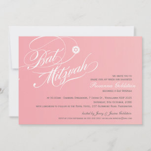 BBT MITZVAH INVITEERT stijlvolle typografiombre ro Kaart
