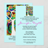 BBT Mitzvah - Judaica Hamsa ivoren boom in het lev Kaart (Voorkant / Achterkant)