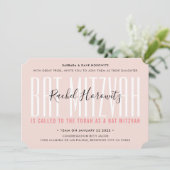 BBT MITZVAH modern deklaagtypografie meisje roze Kaart (Staand voorkant)