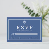 BBT Mitzvah Modern Monogram Eenvoudige QR-code RSVP Kaartje (Staand voorkant)