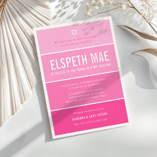 BBT MITZVAH modern ombre gradiënt hollywood roze Kaart