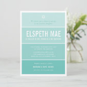 BBT MITZVAH modern ombre gradiënt jade munt green Kaart (Staand voorkant)