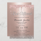 BBT Mitzvah Modern Roos Gold Glitter Drivers Kaart (Voorkant / Achterkant)