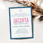 BBT MITZVAH modern star girl blauw roze eenvoudig Kaart<br><div class="desc">door kat massard >> kat@simplysweetPAPERIE.com <<< CONTACT MET ME voor aangepaste formuleringen of om regels toe te voegen in Hebreeuwse liefde voor het ontwerp, maar ik zou graag enkele wijzigingen zien - een ander kleurenschema, product, een foto toevoegen of aangepast voor een andere gelegenheid - ik neem niet alleen contact...</div>