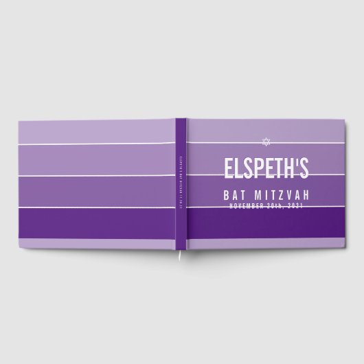 BBT MITZVAH modern vet ombre block violet paars Gastenboek (Volledig)