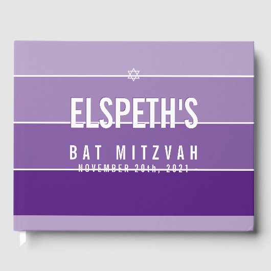 BBT MITZVAH modern vet ombre block violet paars Gastenboek (Voorkant)