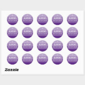 BBT MITZVAH modern vet ombre block violet paars Ronde Sticker (Vel)