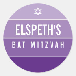 BBT MITZVAH modern vet ombre block violet paars Ronde Sticker