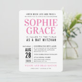 BBT MITZVAH moderne geometrische stack  roze Kaart (Staand voorkant)