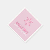 BBT MITZVAH moderne  roze ster Servet (Hoek)