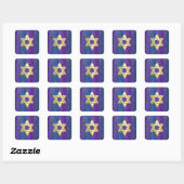 BBT Mitzvah Paarse Blauwgroen glitterstrips Alle k Vierkante Sticker (Vel)