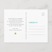 BBT Mitzvah Save the Date Gold & Blauwgroen Tree o Uitnodiging Briefkaart (Achterkant)