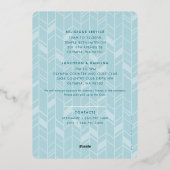 BBT MITZVAH turquoise blauw goudscript kalligrafie Folie Uitnodiging (Achterkant)