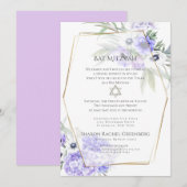 BBT MITZVAH | Violet Anemone Floral Verse 1 Kaart (Voorkant / Achterkant)