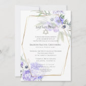 BBT MITZVAH | Violet Anemone Floral Verse 2 Kaart (Voorkant)