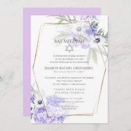BBT MITZVAH | Violet Anemone Floral Verse 2 Kaart