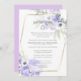 BBT MITZVAH | Violet Anemone Floral Verse 3 Kaart