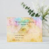 BBT Mitzvah Yellow Tie Dye Design RSVP-kaart RSVP Kaartje (Staand voorkant)