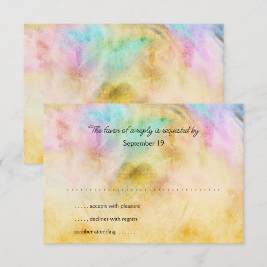 BBT Mitzvah Yellow Tie Dye Design RSVP-kaart RSVP Kaartje (Voorkant / Achterkant)