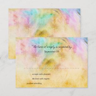 BBT Mitzvah Yellow Tie Dye Design RSVP-kaart RSVP Kaartje