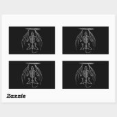 BBT Skelet - Katten en Halloween Sjabloon Rechthoekige Sticker (Vel)