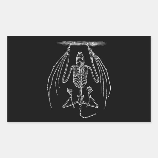 BBT Skelet - Katten en Halloween Sjabloon Rechthoekige Sticker (Voorkant)