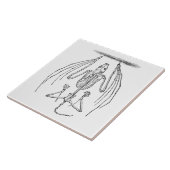  BBT Skelet - Katten en Halloween Sjabloon Tegeltje (Zijkant)