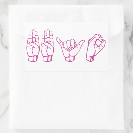 BBYO ASL RECHTHOEKIGE STICKER (Tas)