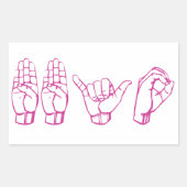 BBYO ASL RECHTHOEKIGE STICKER (Voorkant)