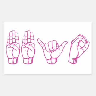 BBYO ASL RECHTHOEKIGE STICKER