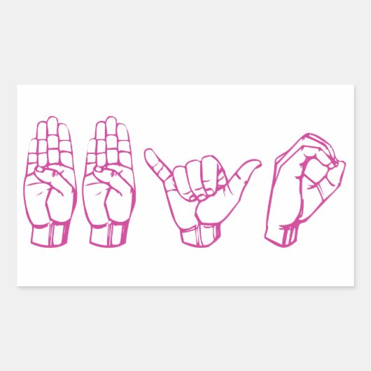 BBYO ASL RECHTHOEKIGE STICKER (Voorkant)