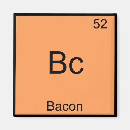 Bc - Bacon Grappig Element Chemie Meme T-Shirt Magneet (Voorkant)