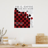 BC&F Cascade met opslaggegevens Poster (Keuken)