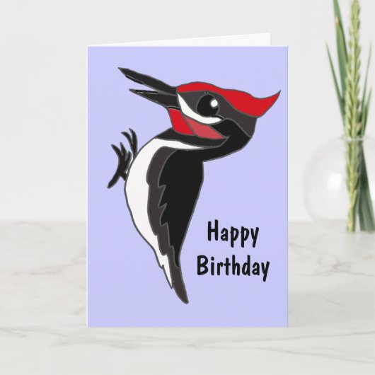 BC - Funny Cartoon Woodpecker Birthday Card Kaart (Voorkant)
