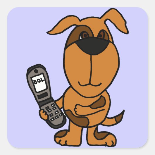 BC- Funny Puppy Dog Sms-Sticker Vierkante Sticker (Voorkant)