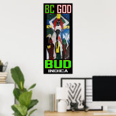 BC GOD BUD INDICA POSTER (Thuiskantoor)