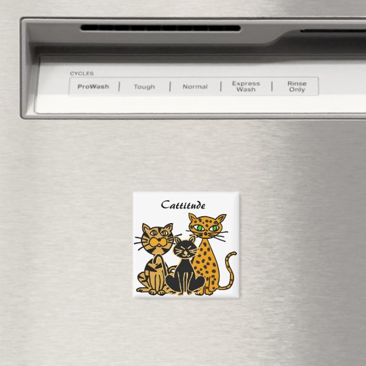 BC- Grappige Katten Cattitude Magnet (Insitu (Vaatwasser))