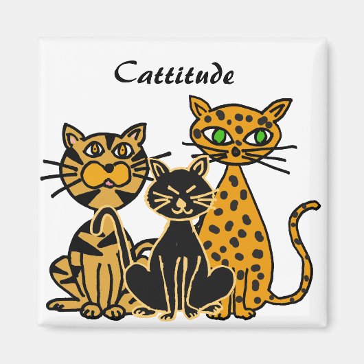 BC- Grappige Katten Cattitude Magnet (Voorkant)