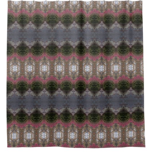 BC Herfst Trees Ikat 6 Douchegordijn (Voorkant)